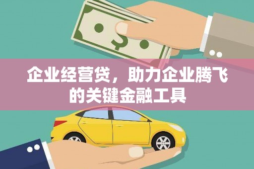 谢家集企业经营贷，助力企业腾飞的关键金融工具