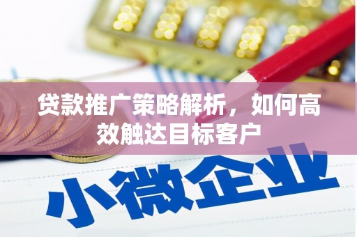 谢家集贷款推广策略解析，如何高效触达目标客户