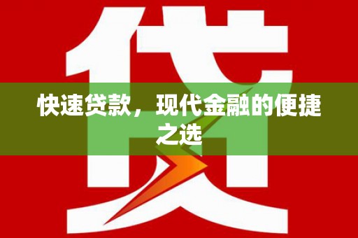 谢家集快速贷款，现代金融的便捷之选