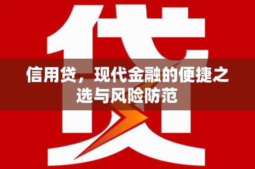 谢家集信用贷，现代金融的便捷之选与风险防范