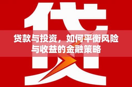 谢家集贷款与投资，如何平衡风险与收益的金融策略